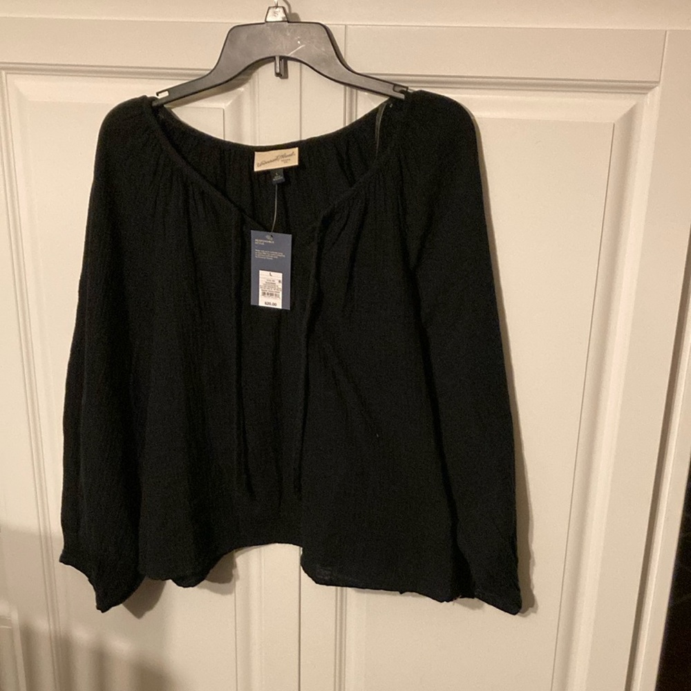 NWT Universal Thread Black Long Sleeve Blouse